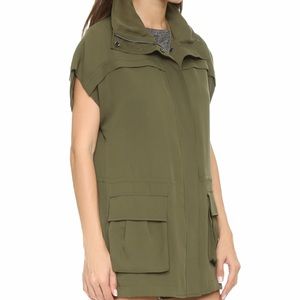 Alice + Olivia Tate Cargo Pocket Hooded short Sleeve Jacket